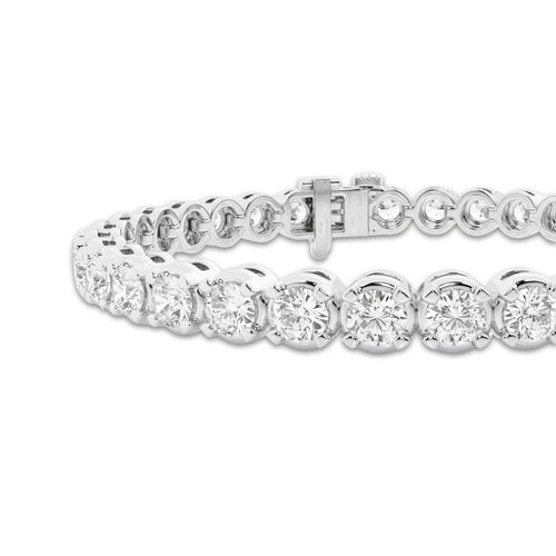 10 ctw Round Lab Grown Diamond Four-Prong Tennis Bracelet - 7.5 Inches Platinum, DE, VS1