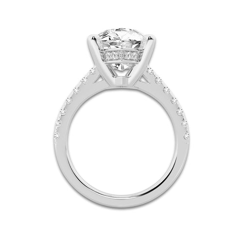 6.44 ctw Marquise Lab-Grown Diamond Hidden Halo Side Stone Engagement Ring in Platinum for Women | Colorless D, VVS1 Clarity, IGI Certified 6.00 ct Center Diamond