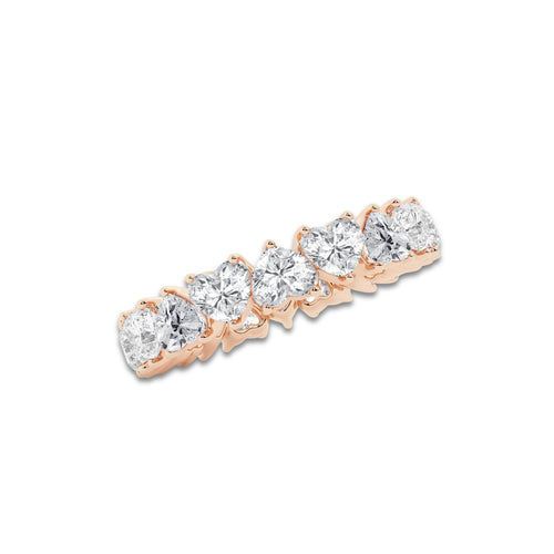 Harper 3 5/8 ctw Alternating Heart Lab Grown Diamond Eternity Band - 4.3mm Width 14K Rose Gold, DE, VS1