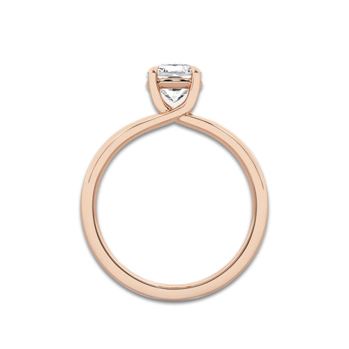 Dominique 1 1/2 ctw Cushion Lab Grown Diamond Double Shank Trellis Solitaire Engagement Ring 14K Rose Gold, D, VVS | IGI Certified, 1 1/2 ct Center
