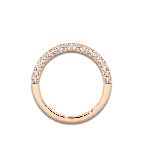 Kate 2/5 ctw Round Lab Grown Diamond Prong Set Contour Wedding Band 14K Rose Gold, DE, VS1