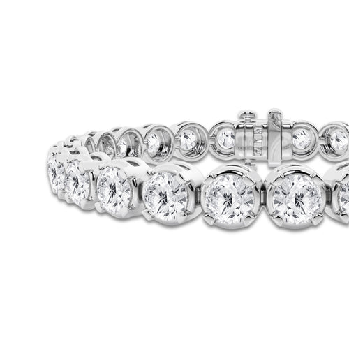 20 ctw Round Lab Grown Diamond Four Prong Tennis Bracelet -6.5 Inches Platinum, DE, VS1