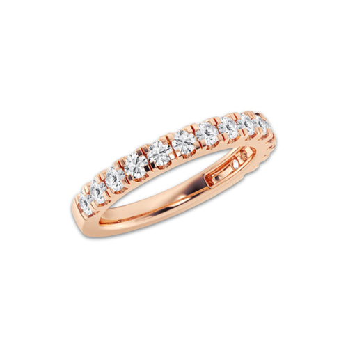 Kamila 3/4 ctw Round Lab Grown Diamond Split Prong Wedding Band 14K Rose Gold, DE, VS1