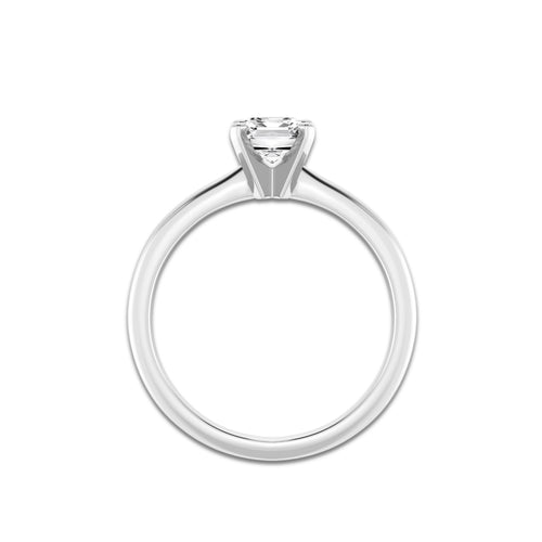 1.00 ctw Emerald Lab-Grown Diamond Minimalist Engagement Ring in 14K White Gold for Women | E Color, VS1 Clarity, IGI Certified