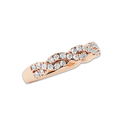 Imogen 1/2 ctw Round Lab Grown Diamond Infinity Twist Wedding Band 14K Rose Gold, DE, VS1