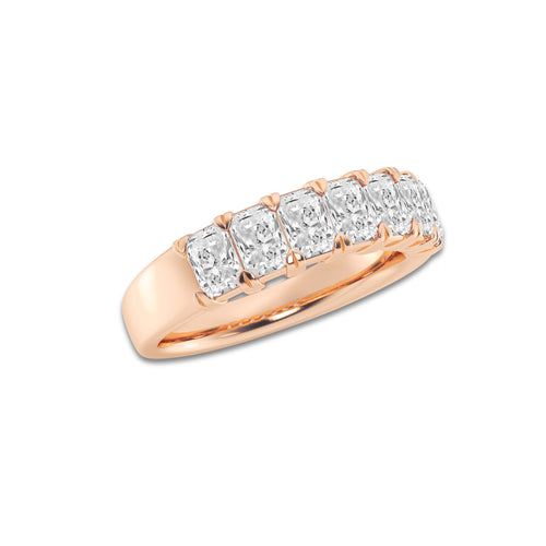 Justine 1 5/8 ctw Radiant Lab Grown Diamond Seven-Stone Anniversary Band 14K Rose Gold, DE, VS1