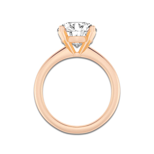 5.00 ctw Round Lab-Grown Diamond Minimalist Engagement Ring in 14K Rose Gold for Women | E Color, VS1 Clarity, IGI Certified