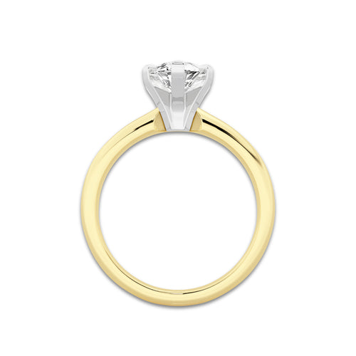 1.50 ctw Marquise Lab-Grown Diamond Minimalist Engagement Ring in 14K White Gold And Yellow Gold for Women | D Color, VVS1 Clarity, IGI Certified