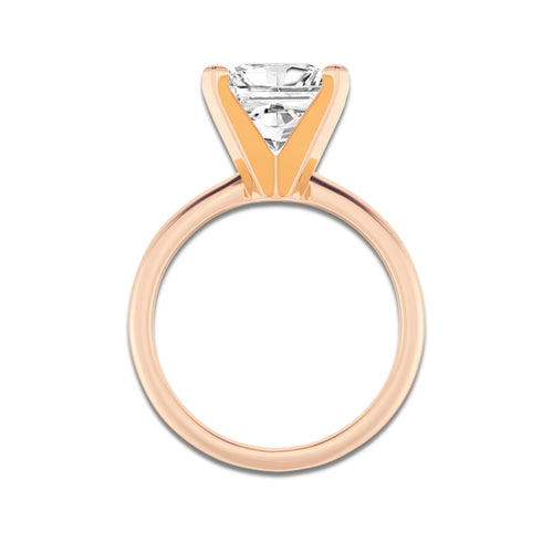 2.00 ctw Princess Lab-Grown Diamond Minimalist Engagement Ring in 14K Rose Gold for Women | D Color, VVS1 Clarity, IGI Certified