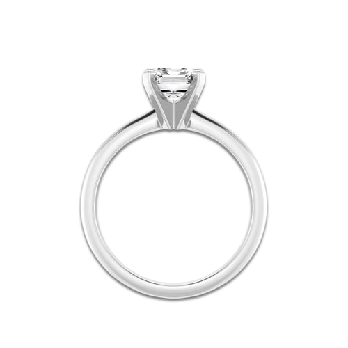 1.50 ctw Emerald Lab-Grown Diamond Minimalist Engagement Ring in 14K White Gold for Women | E Color, VS1 Clarity, IGI Certified