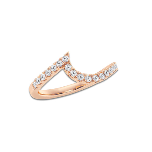 Aquila 1/4 ctw Round Lab Grown Diamond Wedding Band 18K Rose Gold, DE, VS1