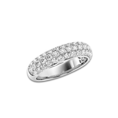 Salsa 1 1/2 ctw Round Lab Grown Diamond Domed Band 14K White Gold, DE, VS1