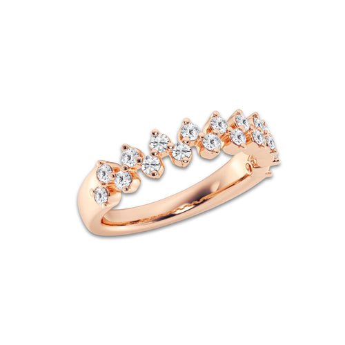 Olive 1/2 ctw Round Lab Grown Diamond Alternating Band 14K Rose Gold, DE, VS1