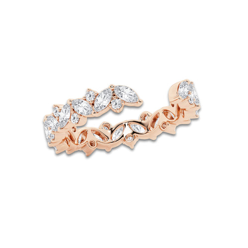 Esme 1 1/3 ctw Multi-Shape Lab Grown Diamond Nesting Wedding Band 14K Rose Gold, DE, VS1