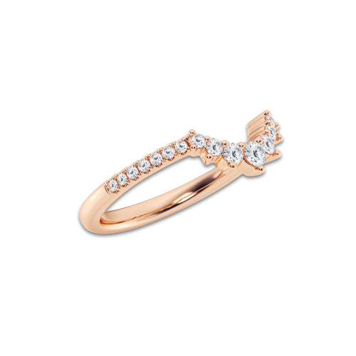 Mariah 1/4 ctw Round Lab Grown Diamond Graduated Crown Stackable Ring 14K Rose Gold, DE, VS1 | 0.06 ct Center