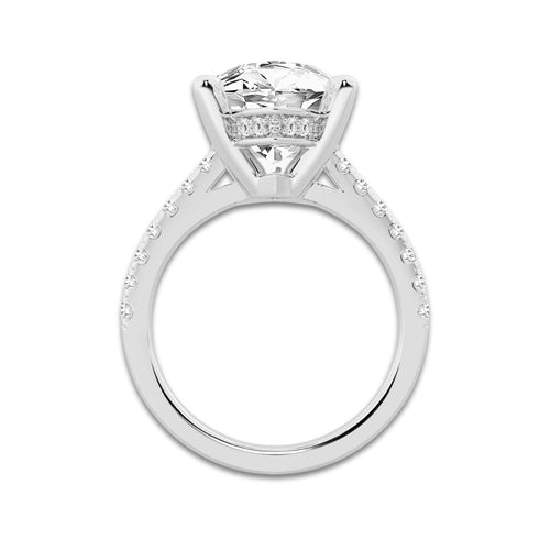 7.46 ctw Marquise Lab-Grown Diamond Hidden Halo Side Stone Engagement Ring in Platinum for Women | Colorless D, VVS1 Clarity, IGI Certified 7.00 ct Center Diamond