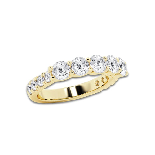 2 ctw Round Lab Grown Diamond Five Stone with Side Stones Band 14K Yellow Gold, DE, VS1