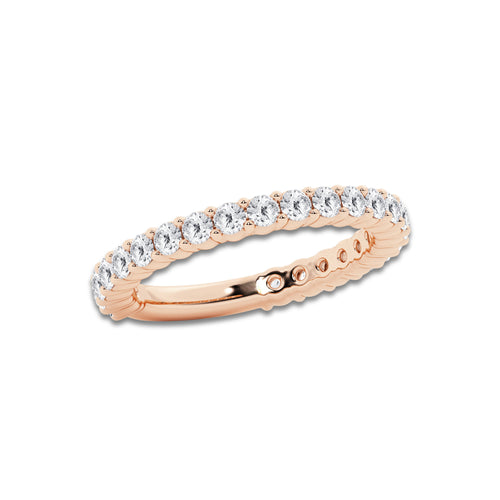 Pamela 1 ctw Round Lab Grown Diamond Three Quarter Eternity Shared Prong Wedding Band 14K Rose Gold, DE, VS1