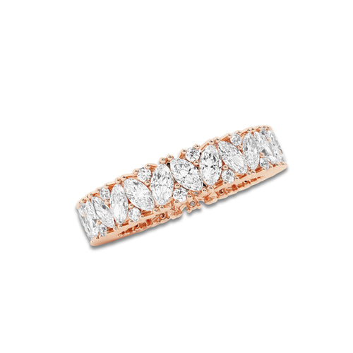 Honor 2 1/2 ctw Marquise and Round Lab Grown Diamond Alternating Eternity Band - 4.8mm Width 14K Rose Gold, DE, VS1