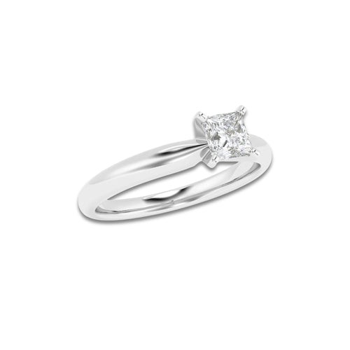 1.00 ctw Princess Lab-Grown Diamond Minimalist Engagement Ring in Platinum for Women | D Color, VVS1 Clarity, IGI Certified