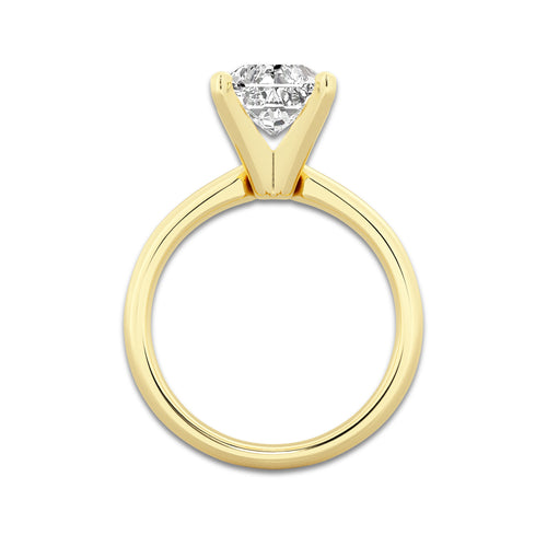 4.00 ctw Radiant Lab-Grown Diamond Minimalist Engagement Ring in 14K Yellow Gold for Women | E Color, VS1 Clarity, IGI Certified
