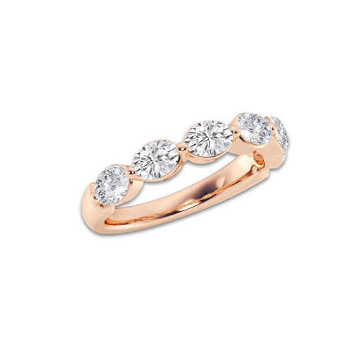 Malaya 1 1/2 ctw Oval Lab Grown Diamond Floating Anniversary Band 14K Rose Gold, DE, VS1