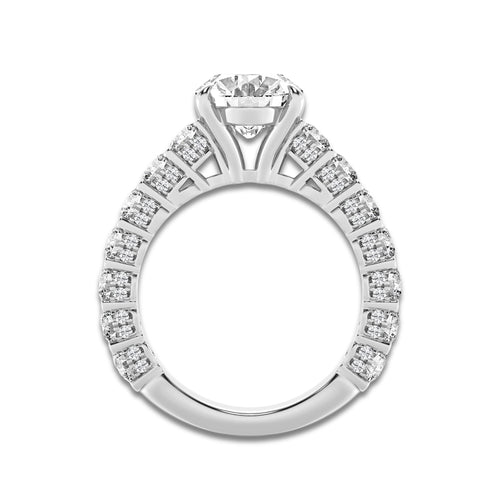 6 2/3 ctw Round Lab Grown Diamond Bridal Set Platinum, D, VVS | 3 ct Center