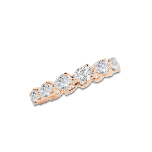 Cadence 2 ctw Floating Pear Lab Grown Diamond Eternity Band - 2.8mm Width 14K Rose Gold, DE, VS1