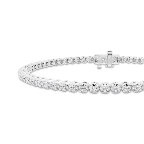 1 ctw Round Lab Grown Diamond Four-Prong Tennis Bracelet - 6.5 Inches Platinum, DE, VS1