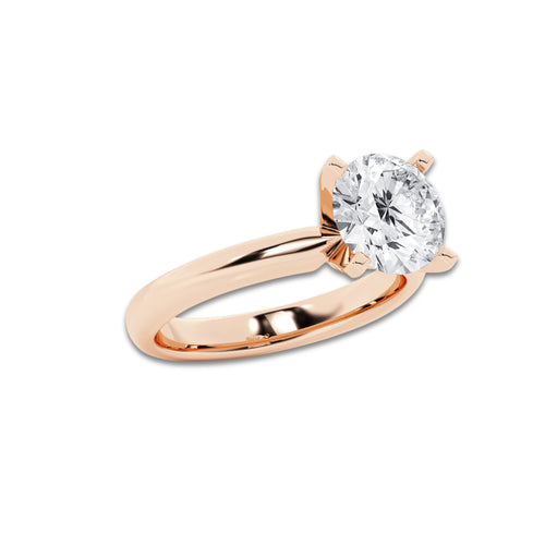 7.00 ctw Round Lab-Grown Diamond Minimalist Engagement Ring in 14K Rose Gold for Women | D Color, VVS1 Clarity, IGI Certified