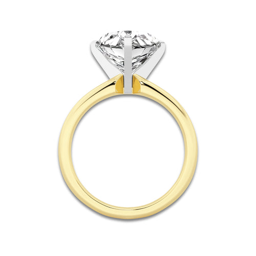 3.00 ctw Heart Lab-Grown Diamond Minimalist Engagement Ring in 14K White Gold And Yellow Gold for Women | D Color, VVS1 Clarity, IGI Certified
