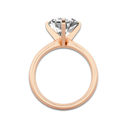 2.50 ctw Heart Lab-Grown Diamond Minimalist Engagement Ring in 14K Rose Gold for Women | E Color, VS1 Clarity, IGI Certified