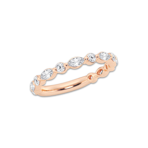 Maxine 5/8 ctw Round and Marquise Lab Grown Diamond Floating Wedding Band 14K Rose Gold, DE, VS1