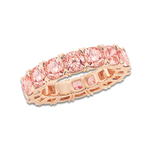 Abby 7 ctw V-Prong Fancy Pink Eternity Band - 4.4mm Width 14K Rose Gold