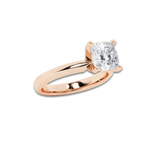 7.00 ctw Cushion Lab-Grown Diamond Minimalist Engagement Ring in 14K Rose Gold for Women | D Color, VVS1 Clarity, IGI Certified