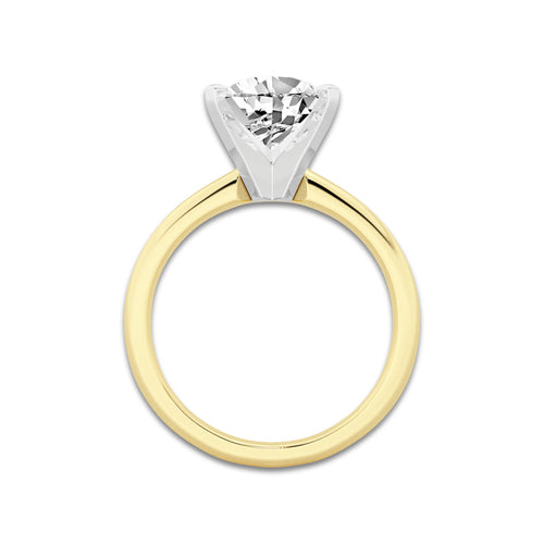 2.50 ctw Pear Lab-Grown Diamond Minimalist Engagement Ring in 14K White Gold And Yellow Gold for Women | D Color, VVS1 Clarity, IGI Certified