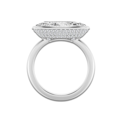 Alexa 4 ctw Marquise Lab Grown Diamond Side Stone Engagement Ring 18K White Gold, D, VVS | IGI Certified, 3 1/2 ct Center