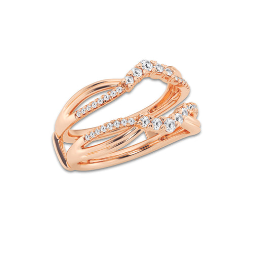 Gemma 1/3 ctw Round Lab Grown Diamond Graduated Ring Enhancer 14K Rose Gold, DE, VS1