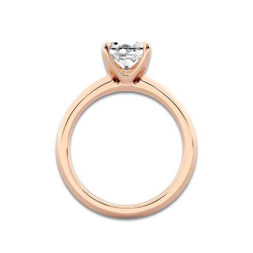 1 1/2 ctw Asscher Lab Grown Diamond Knife Edge Solitaire Engagement Ring 14K Rose Gold, E, VS1 | 1 1/2 ct Center
