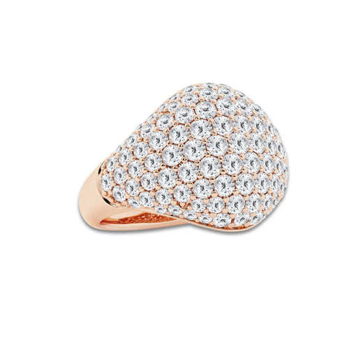 Whisper 3 ctw Round Lab Grown Diamond Pave Dome Ring 14K Rose Gold, DE, VS1