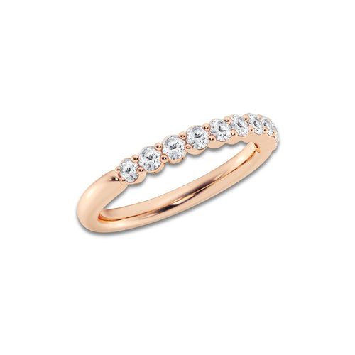 Amelia 1/2 ctw Round Lab Grown Diamond Prong Set Wedding Band 14K Rose Gold, DE, VS1