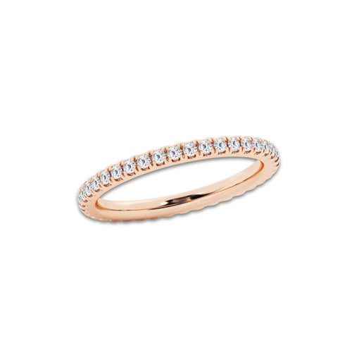 Grace 1 ctw Round Lab Grown Diamond Prong Set Wedding Band 14K Rose Gold, DE, VS1