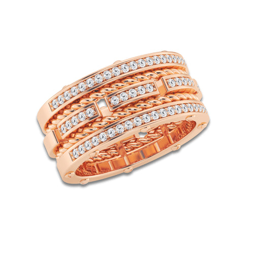 1/2 ctw Round Lab Grown Diamond Contemporary Wedding Band 14K Rose Gold, DE, VS1