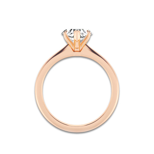 1.00 ctw Heart Lab-Grown Diamond Solitaire Engagement Ring in 14K Rose Gold for Women | Colorless D, VVS1 Clarity, IGI Certified
