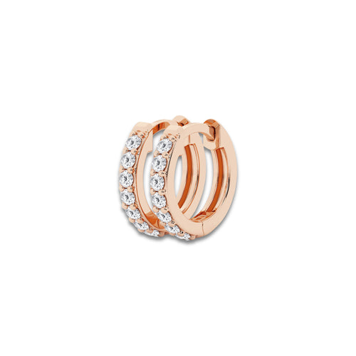 näas 1/4 ctw Round Lab Grown Diamond Hoop Earrings 14K Rose Gold, DE, VS1