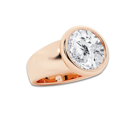 Ava 10 ctw Round Lab Grown Diamond Solitaire Engagement Ring 14K Rose Gold, D, VVS | IGI Certified, 10 ct Center