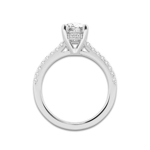 2.24 ctw Marquise Lab-Grown Diamond Hidden Halo Side Stone Engagement Ring in Platinum for Women | Colorless E, VS1 Clarity, IGI Certified 2.00 ct Center Diamond