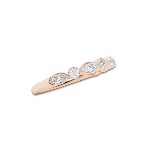 Jacqueline 3/8 ctw Round and Marquise Lab Grown Diamond Stackable Ring 14K Rose Gold, DE, VS1