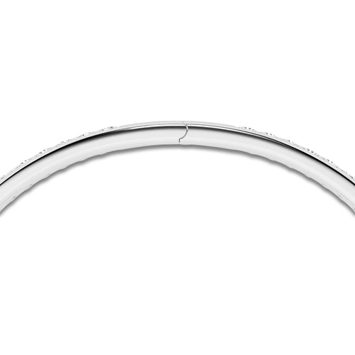 6 2/5 ctw Pear Lab Grown Diamond Hinged Open Pave Bangle Bracelet 14K White Gold, E, VS1