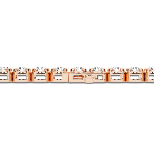 1 ctw Round Lab Grown Diamond Four-Prong Tennis Bracelet - 8 Inches 14K Rose Gold, DE, VS1